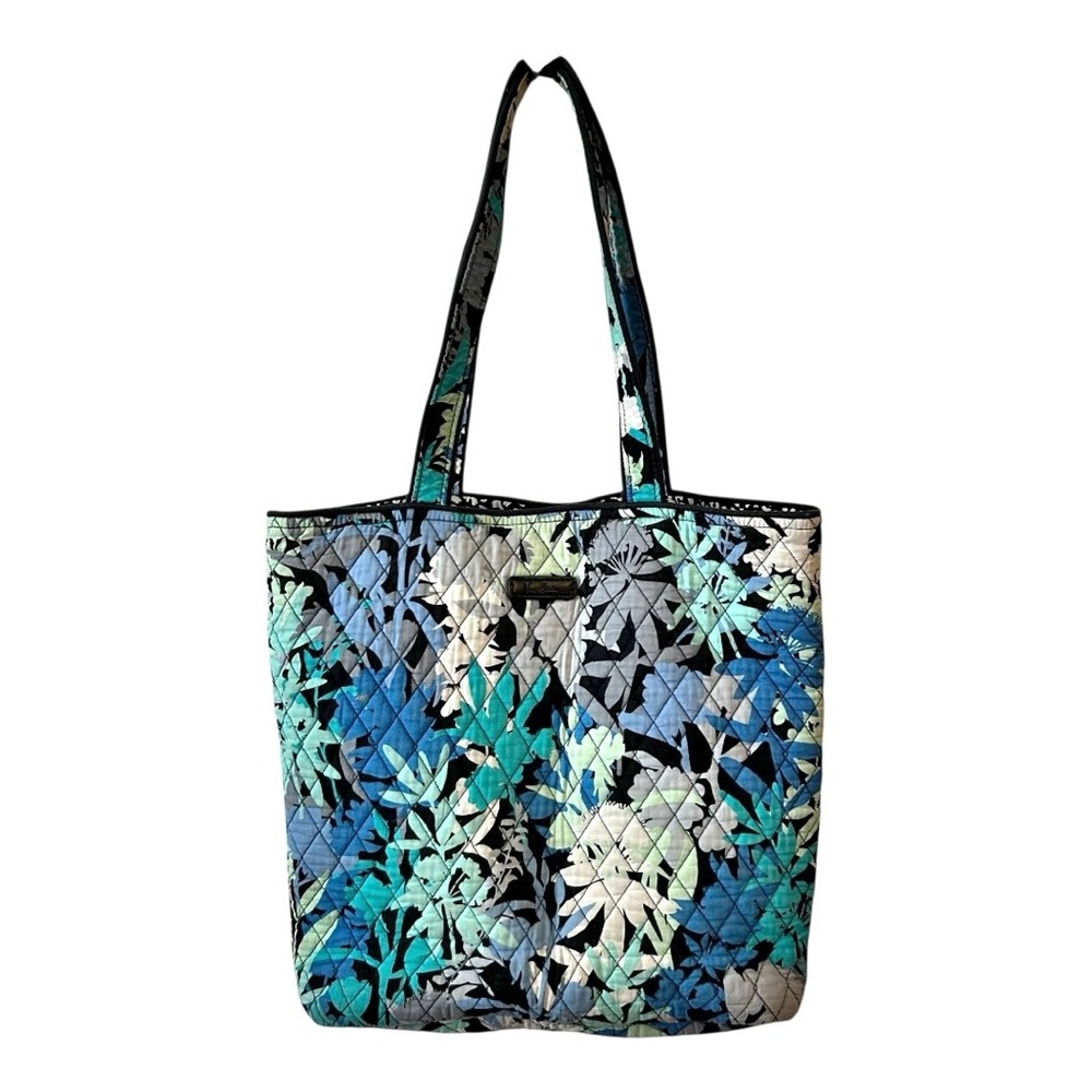 Vera‎ Bradley Cotton Quilted Medium Tote Shoulder Bag in Camofloral Blue